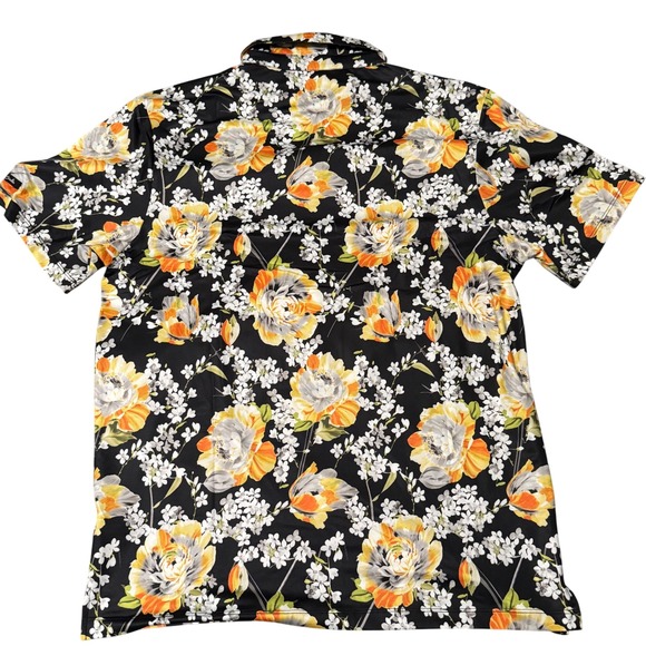 Bad Birdie Men's XL Floral Print Golf Polo Shirt‎ - Huntington - Picture 5 of 7